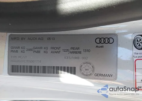 2014 Audi A7 3.0 Technik из США, поврежденный, VIN WAU2GCFC7EN001774